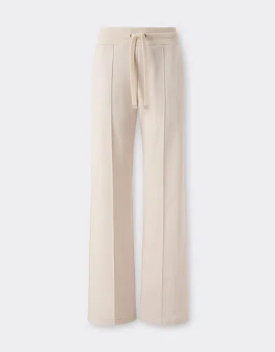 Ferrari Wool And Cotton Trousers With Drawstring In Ivory Cream