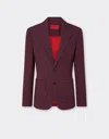 Ferrari Wool And Viscose Blazer With Vichy Pattern In Red