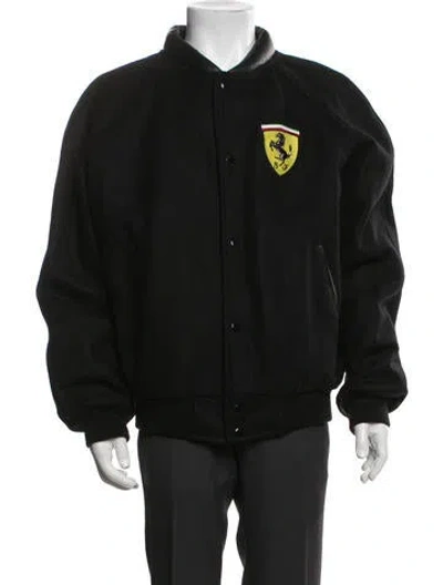 Pre-owned Ferrari Wool Bomber Jacket In Black
