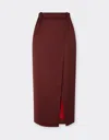Ferrari Wool Satin Skirt In Brown