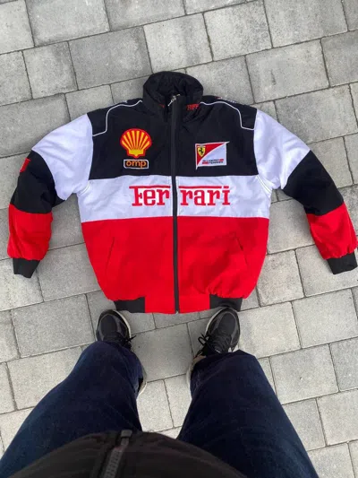 Pre-owned Ferrari X Formula Uno Ferrari Formula Uno Racing Bomber Jacket In Red