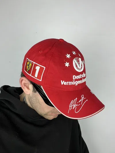 Pre-owned Ferrari X Formula Uno Michael Schumacher Ferrari Racing F1 2003 Baseball Cap Hat In Red