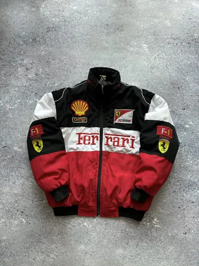 Pre-owned Ferrari X Formula Uno Vintage Ferrari F1 Racing Jacket Bomber Formula Schumacher In Black