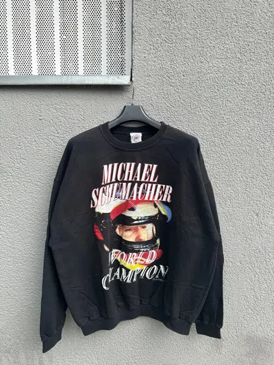 Pre-owned Ferrari X Formula Uno Vintage Michael Schumacher World Champion Sweatshirt In Black