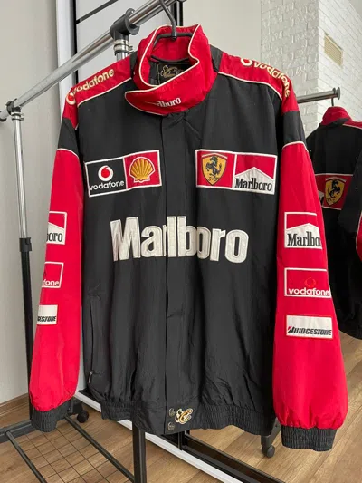 Pre-owned Ferrari X Marlboro Ferrari Marlboro Vintage Racing Jacket Formula 90's In Red/black