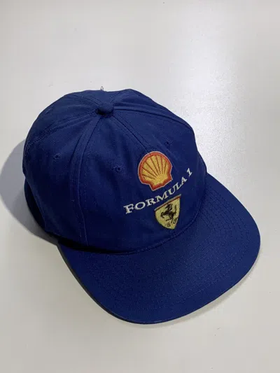 Pre-owned Ferrari X Vintage 90's Ferrari Formula Uno Hype Y2k Racing Style Cap In Blue