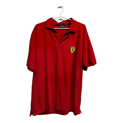 Pre-owned Ferrari X Vintage Ferrari Racing Polo Shirt Size L In Red