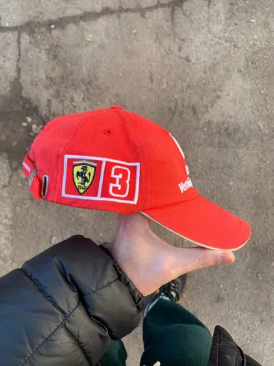 Pre-owned Ferrari X Vintage Very Ferrari Cap Michael Schumacher F-1 Racing Y2k 90's In Red