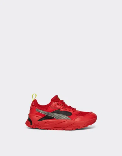 Ferrari Youth Puma For Scuderia  Trinity Shoes In Rosso Corsa