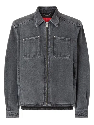 Ferrari Zip Fastening Chest Pockets Long Sleeve Top In Gray