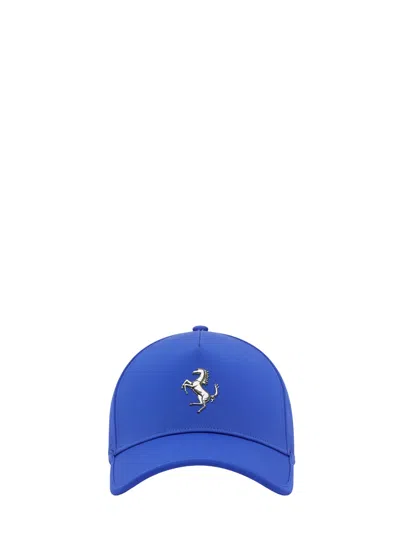Ferrari Baseball Cap With Prancing Horse In Blue
