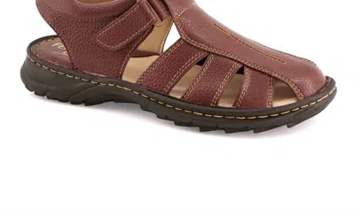 Ferrato Men's Ankle-strap Leather Sandal In Brown In Black