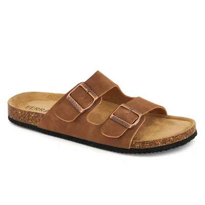 Ferrato Men's Double Buckle Strap Sandal In Brown