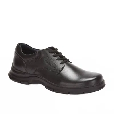 Ferrato Men's Flat Leather Shoes In Black