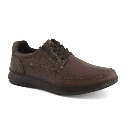 Ferrato Men's Lace-up Leather Casual Shoe In Dark Brown