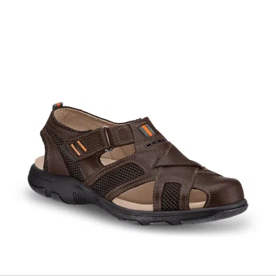 Ferrato Men's Leather Sandals In Brown