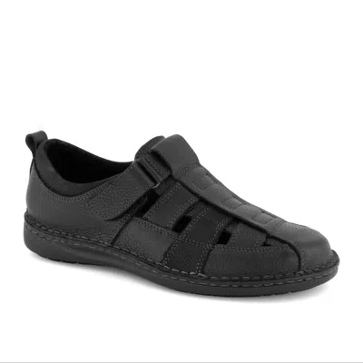 Ferrato Men's Leather Sandals In Black In Grey