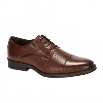 Ferrato Men's Oxford Shoe In Engraved Brown