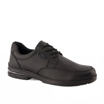 Ferrato Men's Professional Flat Leather Shoes In Black In Grey