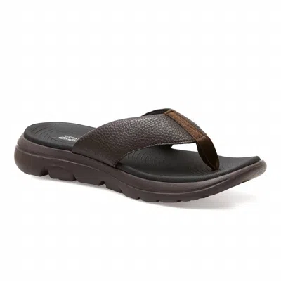 Ferrato Men's Thong Flip Flop In Dark Brown