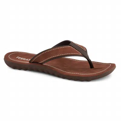Ferrato Men's Thong Flip-flops In Brown