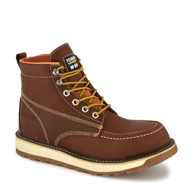 Ferrato Men's Work Leather Boots In Brown