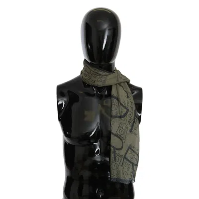 FERRE' FERRE GREEN WOOL MEN'S SCARF