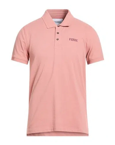 Ferre' Man Polo Shirt Antique Rose Size Xxl Cotton In Pink