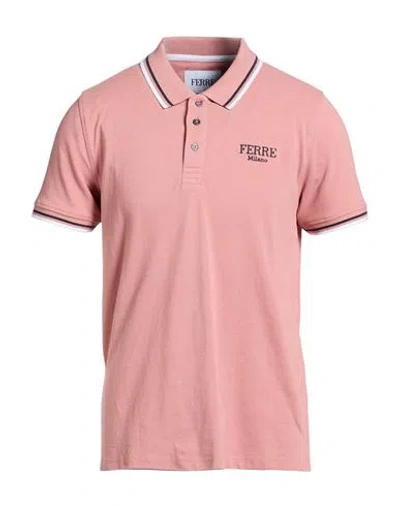 Ferre' Man Polo Shirt Antique Rose Size Xxl Cotton In Pink