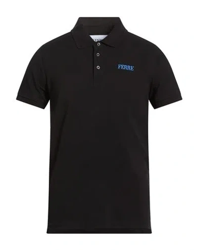 Ferre' Man Polo Shirt Black Size Xxl Cotton