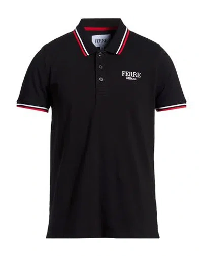 Ferre' Man Polo Shirt Black Size Xxl Cotton