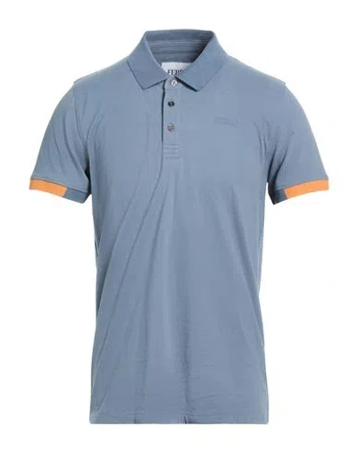 Ferre' Man Polo Shirt Light Blue Size Xxl Cotton