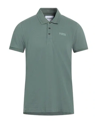 Ferre' Man Polo Shirt Sage Green Size Xxl Cotton