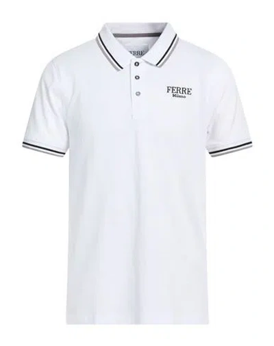 Ferre' Man Polo Shirt White Size Xxl Cotton