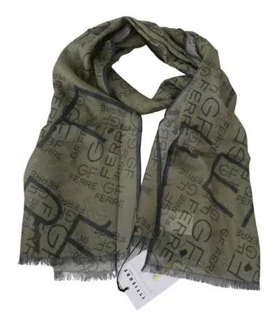 FERRE' MEN'S WOOL SCARF IN GREEN