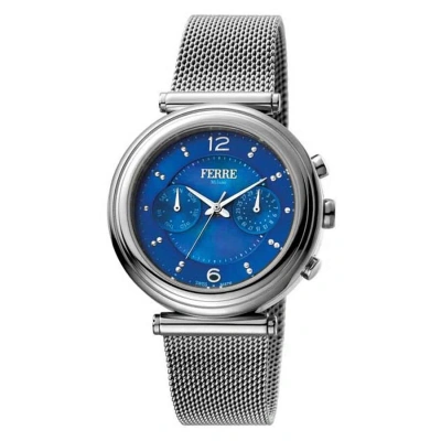 Ferre Milano Dark Blue Dial Ladies Watch Fm1l081m0051 In Metallic