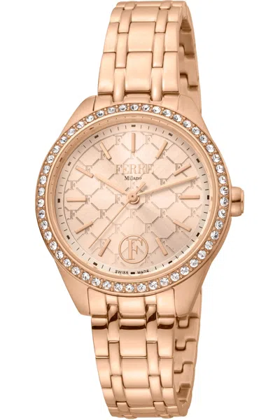 Ferre Milano Women's Rose Gold Dial Watch In Multi