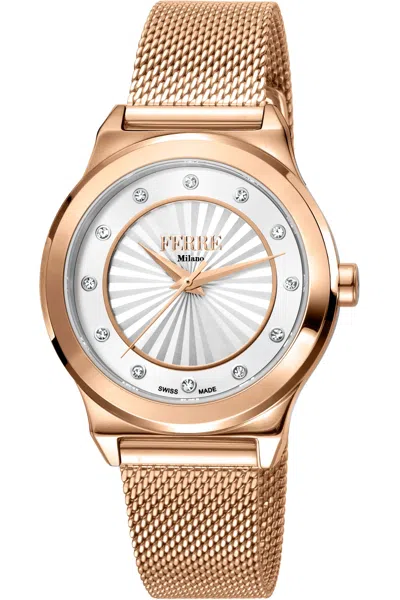 Ferre Milano Ferr Milano Mod. Fm1l125m0261 Gwwt1 In Gold Tone / Rose / Rose Gold Tone / White