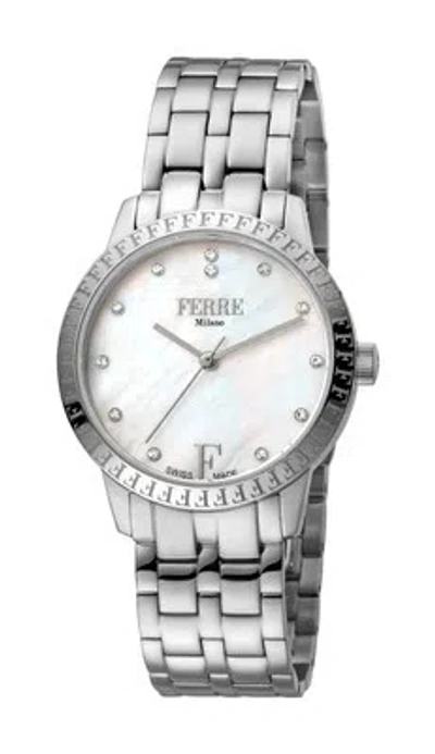 Pre-owned Ferre Milano Women's Fm1l128m0221 Mop Dial Stainless Steel Wristwatch