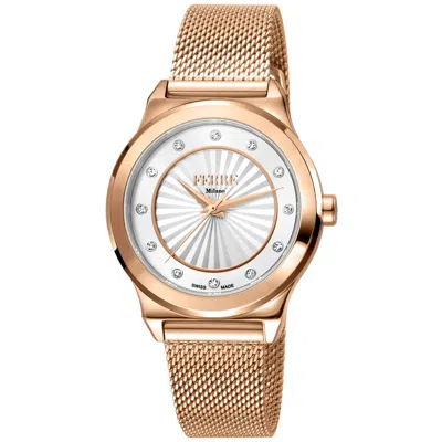 Ferre Milano Women's White Dial Watch In Gold