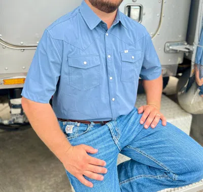Ferrell Core Pearl Snap Shirt In Blue In Multi