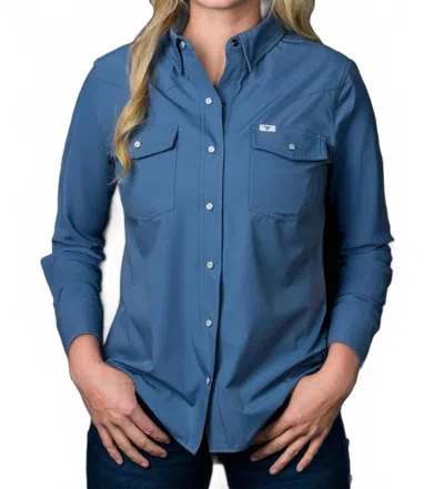 Ferrell Long Sleeve Snap Shirt In Blue In Black