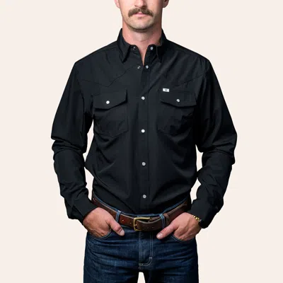 Ferrell Men's Black Long Sleeve Pearl Snap Western Shirt