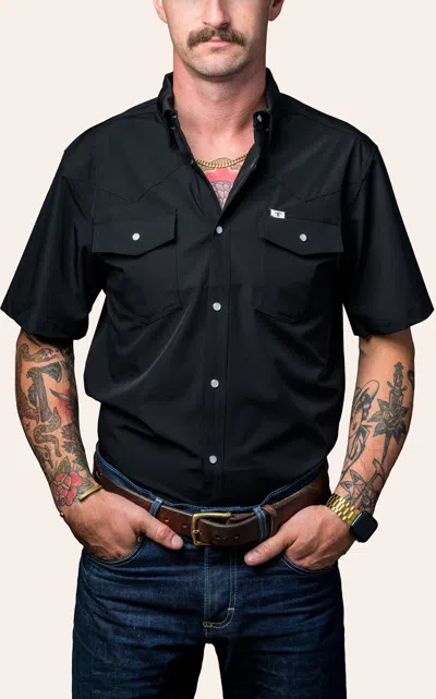 Ferrell Men's Black Short Sleeve Western Shirt