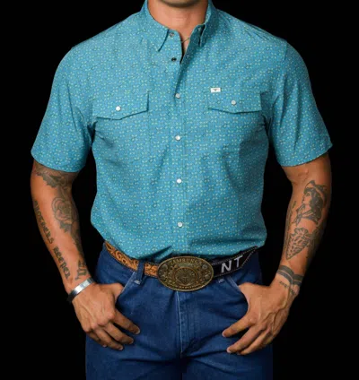 Ferrell Miles Short Sleeve Snap Shirt In Blue