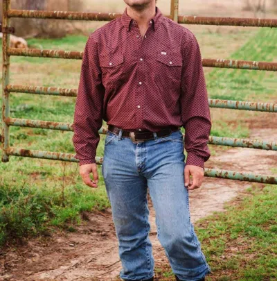 Ferrell Nicholas Long Sleeve Shirt In Burgundy