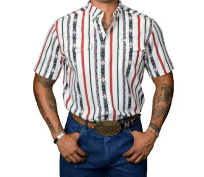 Ferrell Post Short Sleeve Snap Shirt In Green In Multi
