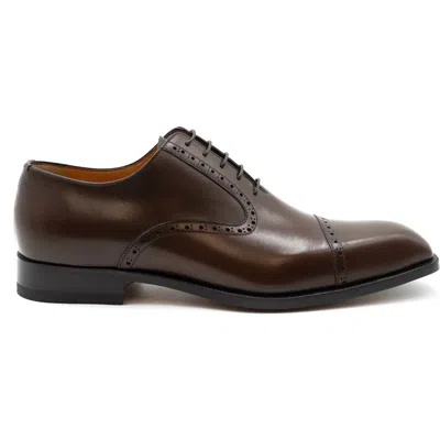 Ferrini Cap Toe French Calf Lace Up In Brown