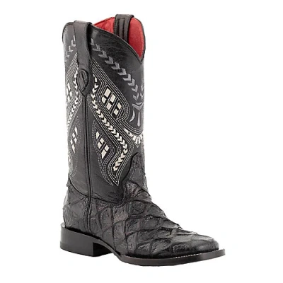 Pre-owned Ferrini Ladies Bronco S-toe Boots In Black