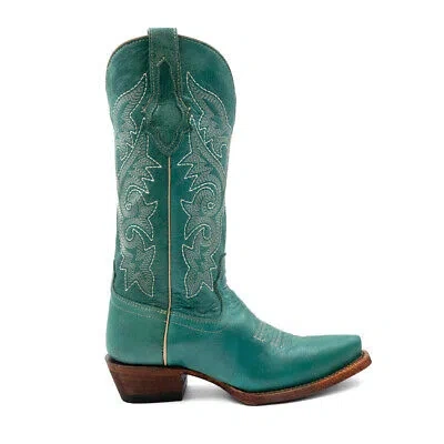 Pre-owned Ferrini Mae Snip Toe Cowboy Womens Blue Western Cowboy Boots 8126150